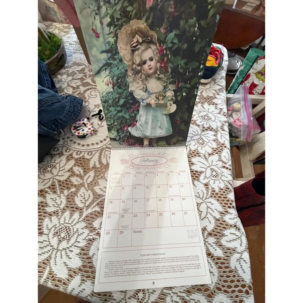 Vintage Antique Dolls Calendars 1988 1990 Marcia Creswell Current Inc Set of 2